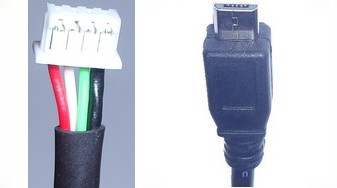 USB Micro B plug to 1.25mm pitch 4 pin picoblade connector