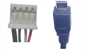 USB Micro B plug to 2mm pitch JST PHR 4 or PHR 5 connector