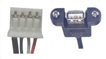 USB A panel mount socket  to 2mm pitch PHR 4 or PHR 5 connector