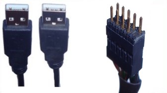2 x USB A to male pin header (2.54mm)