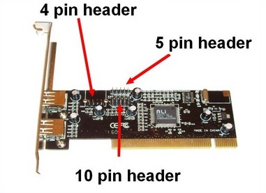 6 Port USB 2.0  pci card with 4 internal pin header ports