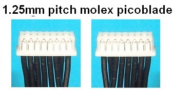 Custom 1.25mm pitch Molex Picoblade cables.  Various sizes.