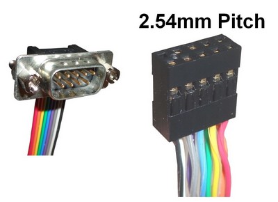 9 Pin D-Sub to 2mm pitch pin header cable for serial RS232 communications.